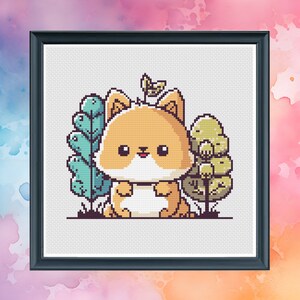 Fox Friend - Cross Stitch Pattern - Counted Cross Stitch - Instant Download PDF - Modern Cross Stitch