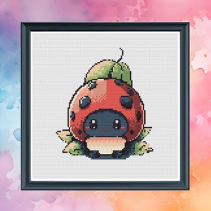 Ladybug - Cross Stitch Pattern - Counted Cross Stitch - Instant Download PDF - Modern Cross Stitch