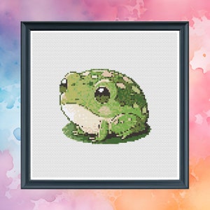 Frog - Frogger - Cross Stitch Pattern - Counted Cross Stitch - Instant Download PDF - Modern Cross Stitch