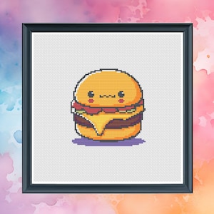 Burger Time - Cross Stitch Pattern - Counted Cross Stitch - Instant Download PDF - Modern Cross Stitch