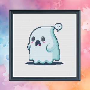 Ghostie - Ghost - Cross Stitch Pattern - Counted Cross Stitch - Instant Download PDF - Modern Cross Stitch