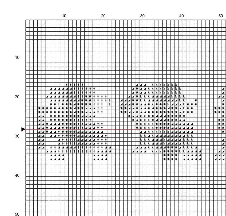May include: Black and white pixel art design featuring three abstract shapes. The shapes are made up of small black circles, triangles, and squares.