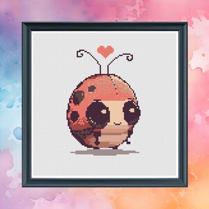ラブバグ - クロスステッチパターン - クロスステッチ - インスタントダウンロードPDF - モダンクロスステッチ