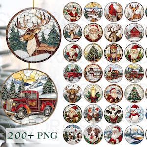 Christmas Ornament png, Stained Glass Christmas Ornaments png, Sublimation Ornament Designs, Christmas Ornament png