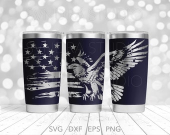 Eagle American Flag Laser Engraved SVG, USA Flag 20oz Quencher Tumbler Wrap, Patriotic Tumbler Wrap 20 oz svg, America Tumbler Wrap Laser
