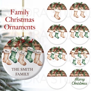 Personalized Family Christmas Ornament png, Christmas Stocking Ornament Sublimation, Christmas Socks Ornament png, Christmas Ornament Bundle