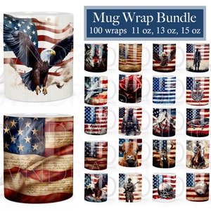 American Flag Mug Wrap, American Mug Press Sublimation Design, 4th Of July Mug Wrap png, American Eagle Mug Full Wrap 11oz 12oz 15oz