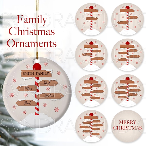 Ornement de Noël familial png, Sublimation d’ornement familial du pôle Nord, Ornement de Noël personnalisé png, Conception de paquet d’ornements de Noël