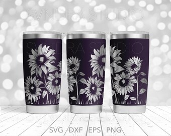 Sunflowers Laser Engraved SVG, Sunflower 20oz Quencher Tumbler Wrap, Sunflower 20 oz Tumbler Wrap svg, Sunflowers Tumbler Wrap Laser File