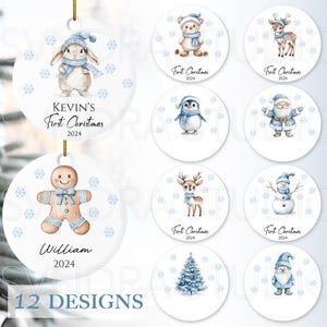 Baby&#39;s First Christmas Ornament png, Boy Christmas Ornament png, Personalized Baby Ornament Design, Christmas Ornament Sublimation Bundle