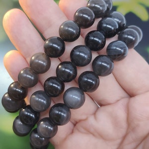 Ice Obsidian Bracelet, Root Chakra, Protective Stone, Obsidian Crystal