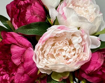 Custom Peony Wreath for Front Door, Entryway, or Interior Decor: Customize your own Peony Wreath with 12 Colors to Choose From