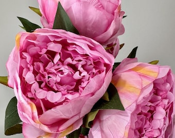 23" Faux Cerise Peony Bush for Home Decor, Centerpieces, Handmade Wreaths, Centerpieces, and Door Decor