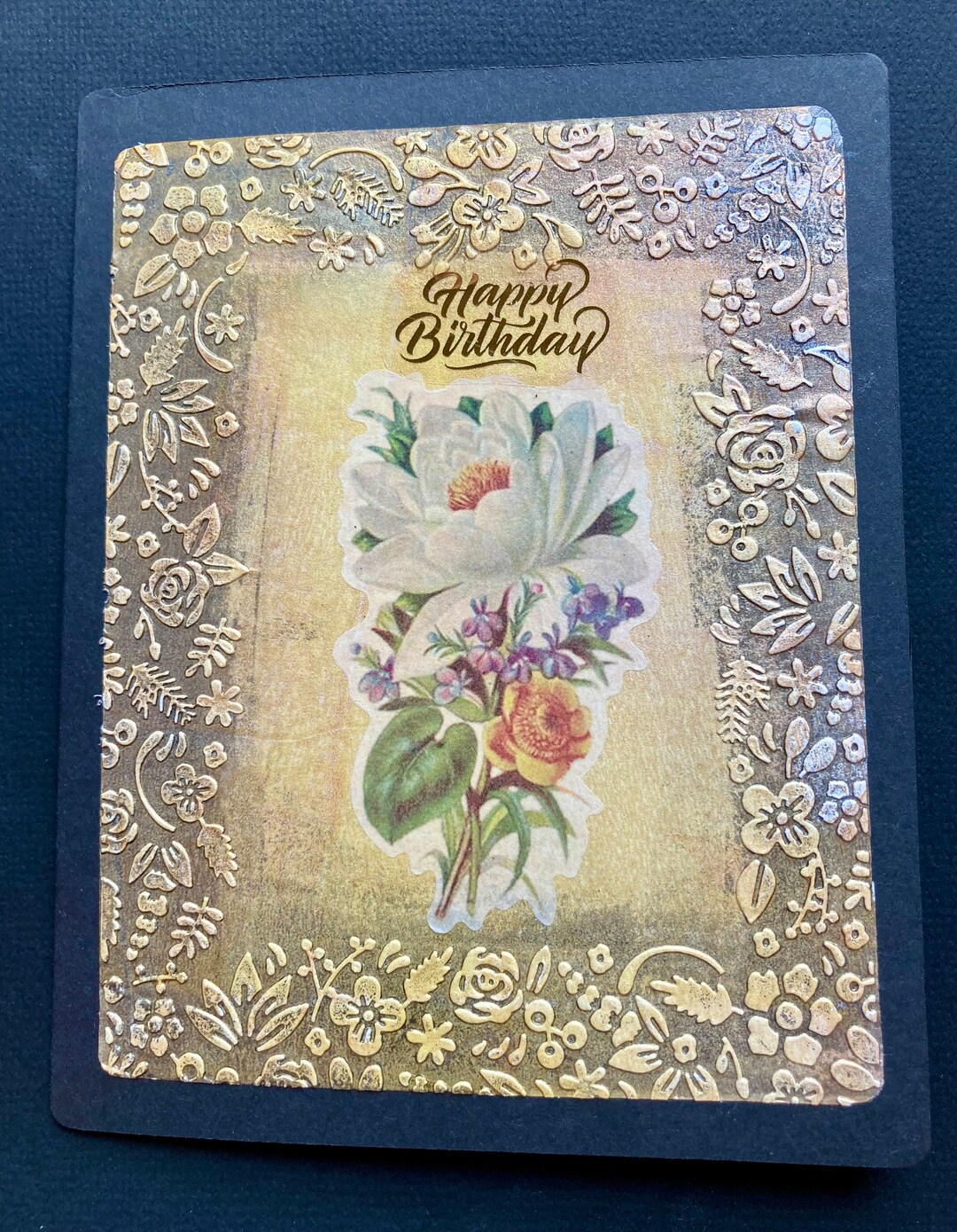 Happy Birthday Flower Cards Etsy