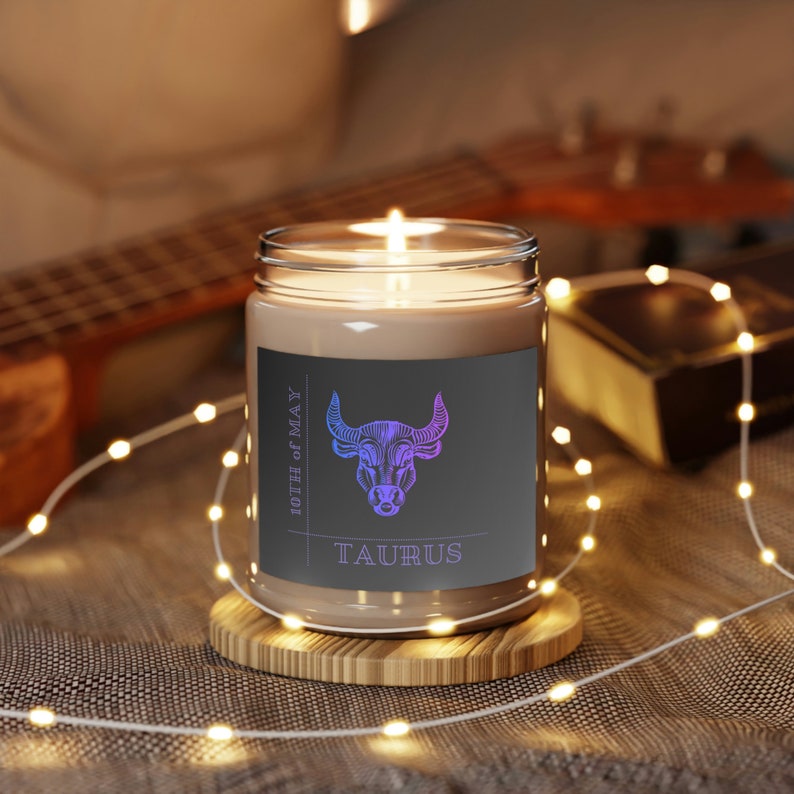 Personalized Birthdate Candle Taurus Zodiac Candle Cool Etsy