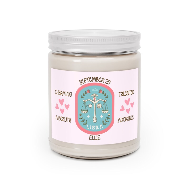 Personalized Birthdate Candle Libra Candle Zodiac Gift Etsy