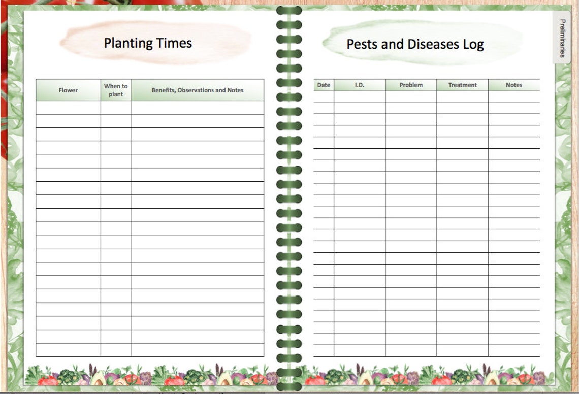 Yearly Garden Workbook Digital Download - Etsy