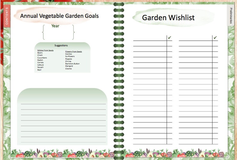 Yearly Garden Workbook Digital Download - Etsy