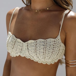 PDF Crochet PATTERN, Mermaid Crochet Shell Bikini Bralette Top, Sizes XS-L Fully Adjustable