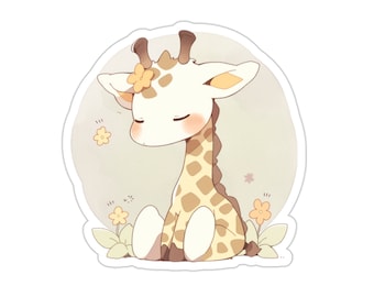 Söta bedårande giraffklistermärken, kawaii-klistermärken, söta djurklistermärken | Planer-klistermärken | Laptop-klistermärken | Personligt bruk | Gåva |
