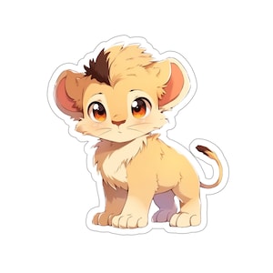 Cute Adorable Lion Cub Stickers, Kawaii Stickers, Cute Animal Stickers | Planner Sticker | Laptop Sticker | Personal Use | Gift