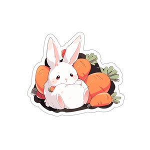 Cute Adorable Bunny Stickers, Kawaii Stickers, Cute Animal Stickers | Planner Sticker | Laptop Sticker | Personal Use | Gift