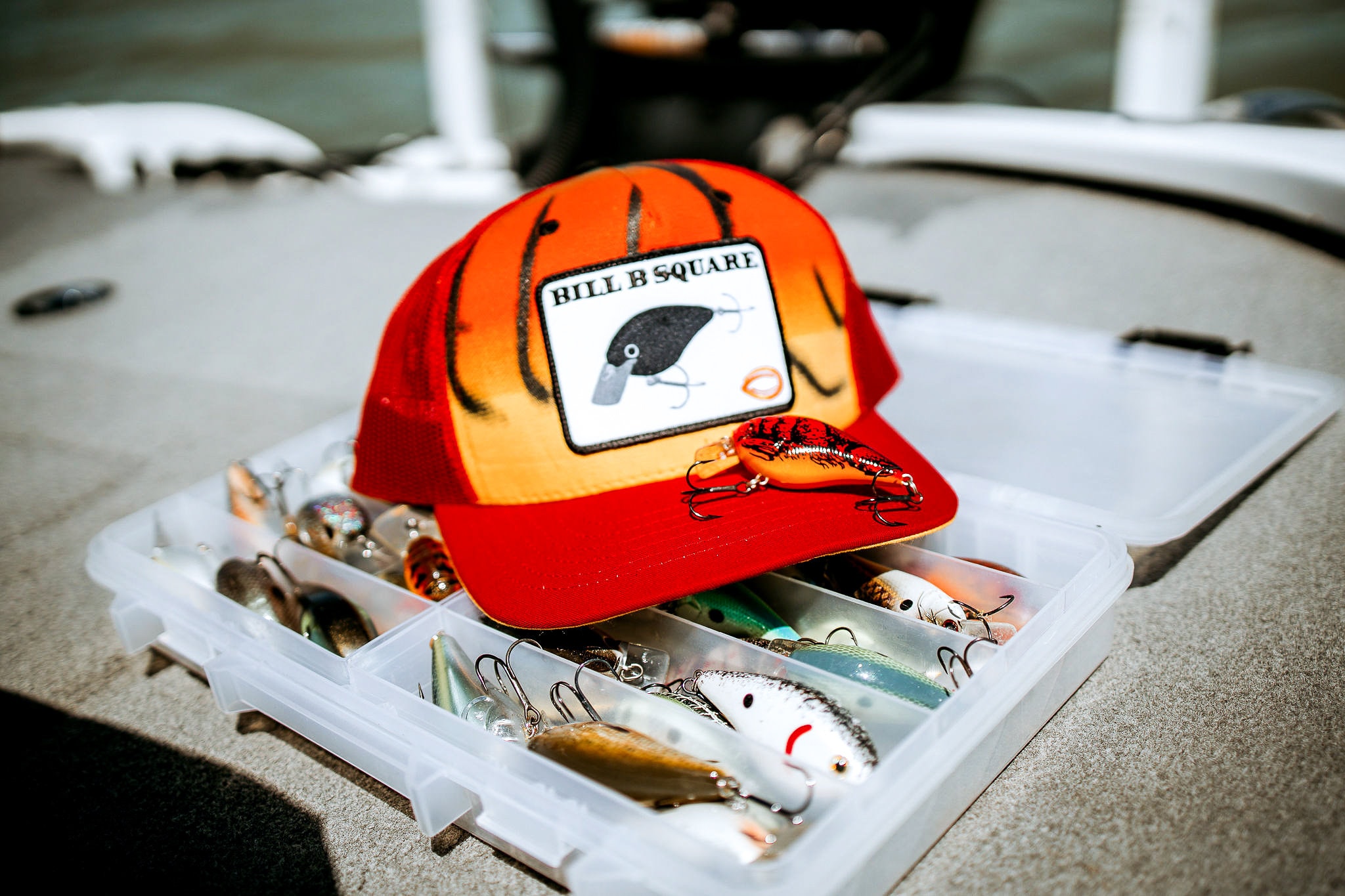 baseball hat fishing lures Personalized Fly Lure & Initial Texas made Bomber Lures Bass Fishing Trucker