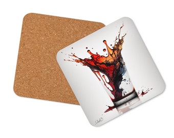 Tipping Point Cork Back Coaster - Art Drink Coaster for Home Decor Single Coaster