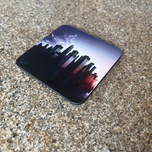 Sketch City Cork Back Coaster – Unique NYC Art Design – Perfect Gift for City Lovers and Urban Art Enthusiasts Single Coaster