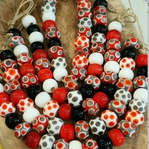 Patterned Lamp Work Beads 10 Pieces