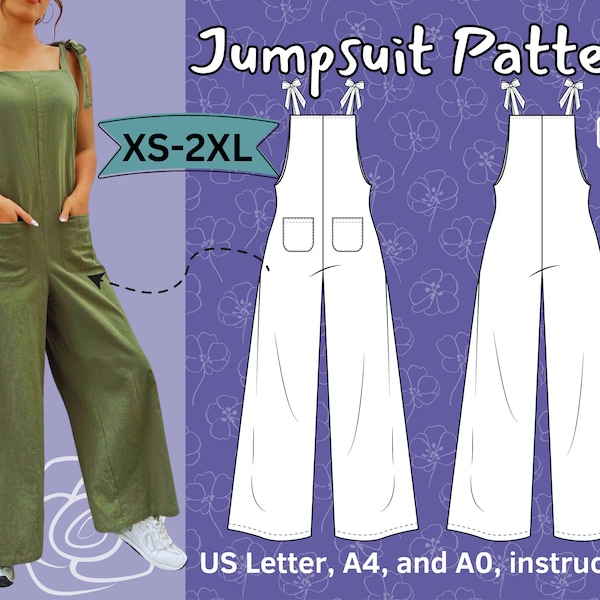 Jumpsuit Sewing Pattern Etsy