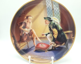 Rar  Porcelain limited collectors  1990's  Fairy tale plate  'If The Shoe Fits' Cinderella  plate  by Steve Reid  for princess lovers