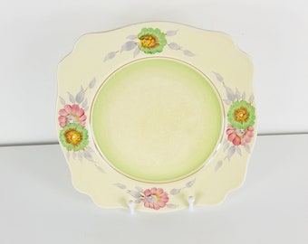 Plato Sundew firmado por Clarice Cliff, Cerámica Art Déco Royal Staffordshire, década de 1930