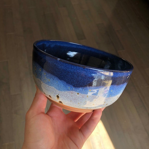 Blue Bowl | Layered Glazes | Blue and White | Handmade | Homemade Ceramics | Wheel Thrown Pottery | Ceramic Bowls