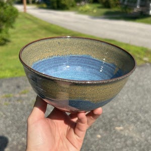 Blue and Beige Bowl | Homemade Ceramic Bowl | Handmade Pottery | Wheel Thrown Ceramics