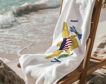 Toalla de playa con la bandera de las Islas Vírgenes de EE. UU. – Accesorio de viaje que representa el orgullo de las islas caribeñas