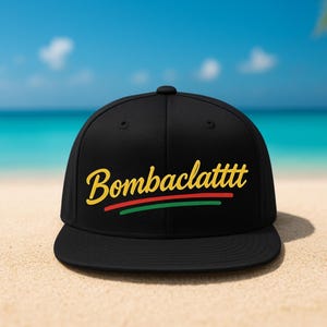 Bombaclatt Cap Jamaican Snapback Hat – Rasta Reggae Snapback, Caribbean Baseball Cap, Tropical Streetwear Headwear