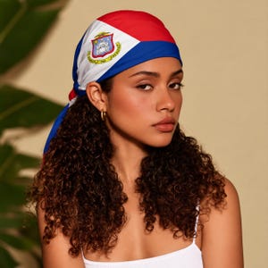 Sint Maarten Flag Bandana – St. Maarten Pride Headwrap, Dutch Caribbean Heritage Scarf, Festival Travel Accessory & Island Fashion