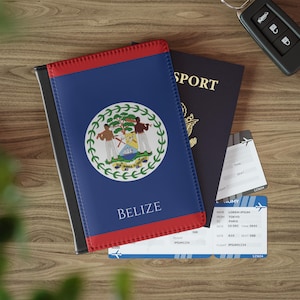Funda para pasaporte de Belice, funda para documentos de viaje, accesorio para vacaciones, funda para pasaporte de destino, billetera para pasaporte con temática de isla