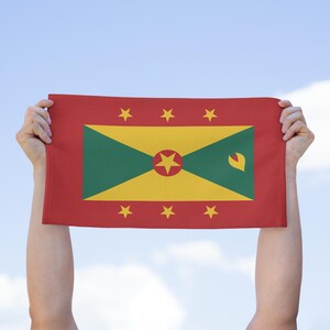 Grenada Flag Rally Towel: Caribbean Pride Decor (11x18)