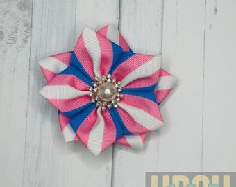 3” Pink and Blue Stripe Brooch  - Mother - Member - Associate Brooch