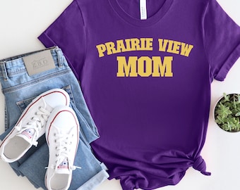 Prairie View A&M University - Personalized Family Unisex Jersey Short Sleeve Tee Mom, Dad, Aunt, Uncle, Grandma, Grandpa Shirt - PVAM