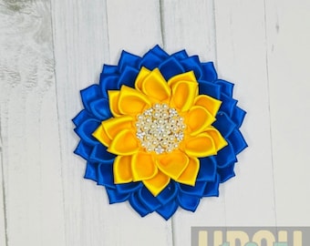 Blue and Gold Sorority Brooch