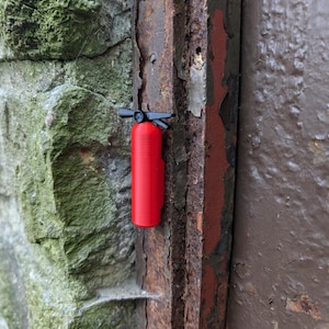 Fire Extinguisher geocache - 3d printed geocaching micro container with log and magnet