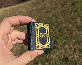 Tiny book 3d printed geocaching container with log - unique geocache ready to be hidden