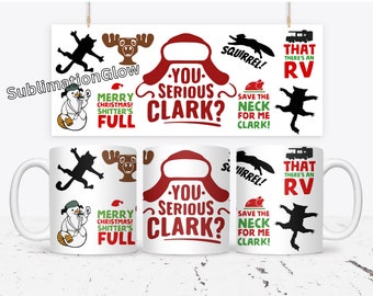 11oz Mug Wrap | Christmas Vacation | Sublimation | Clark Griswold | Mug Press | DIY | PNG | Instant Download | Holiday Mug | Funny |