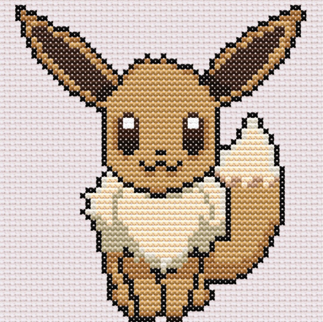 Pokemon Eevee Cross Stitch Pattern Etsy
