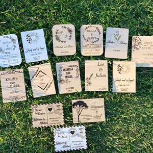 Hochzeitseinladung, Benutzerdefinierte Einladungskarte aus Holz, Lieferung mit Kraftpapier-Umschlag, anpassbare Einladungskarte aus Holz, Hochzeitseinladung