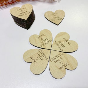 Personalisiertes Herz, graviertes Herz, personalisierte Holzherzen, Vatertagsgeschenk, gravierte Holzherzen, dekoratives Hochzeitsmittelstück