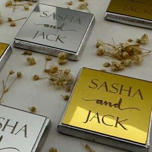 80 Stück, Plexiglas Schokolade, Hochzeit Gastgeschenke Schokolade, Hochzeit Gastgeschenke, Verlobungsschokolade, Hochzeitsschokolade, maßgeschneiderte Schokolade